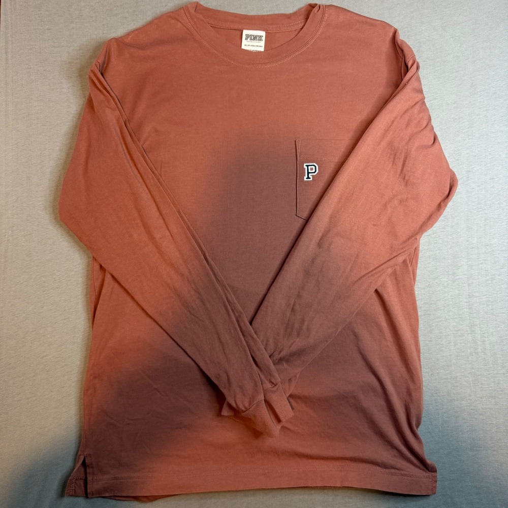 Pink Victoria's Secret Long Sleeve Pocket‎ Tee campus XS terracotta